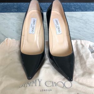 Jimmy Choo anouk black pantent leather pumps